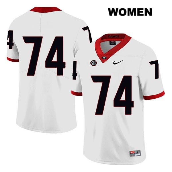 Georgia Bulldogs Women's Ben Cleveland #74 NCAA No Name Legend Authentic White Nike Stitched College Football Jersey QFU3756ZE